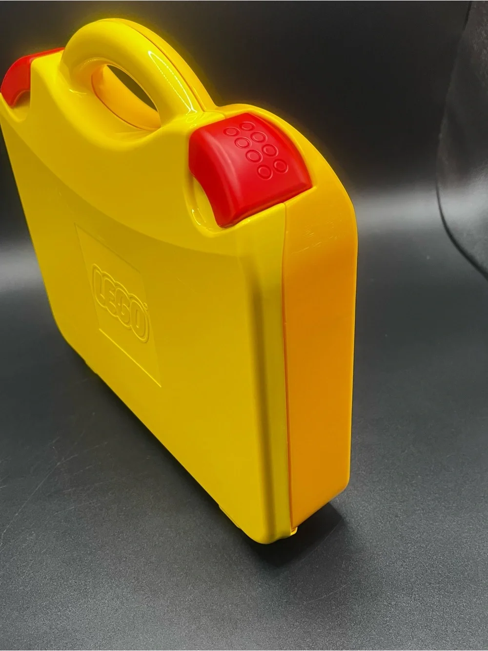 LEGO Plastic Storage Box / Carrying Case W/Handle Yellow Removable Dividers